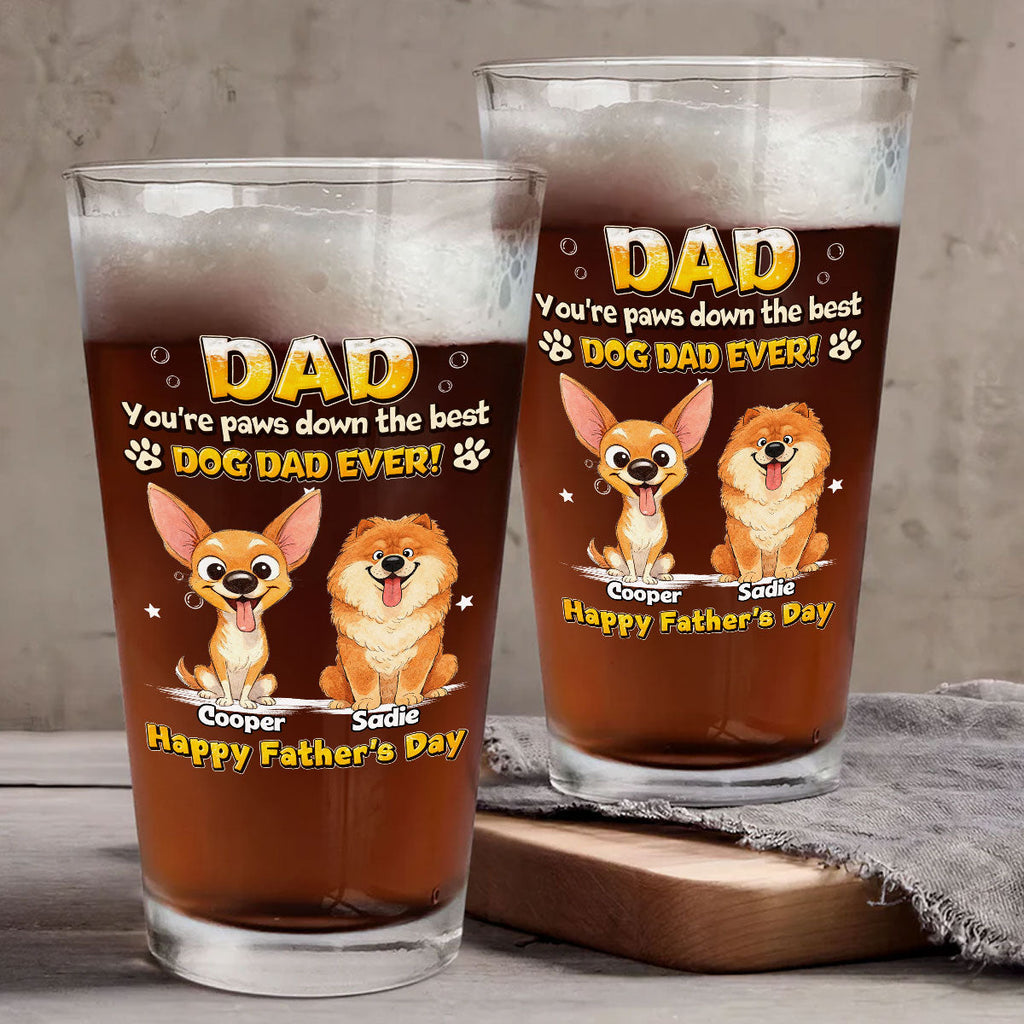 Paw Down The Best - Personalized Beer Glass