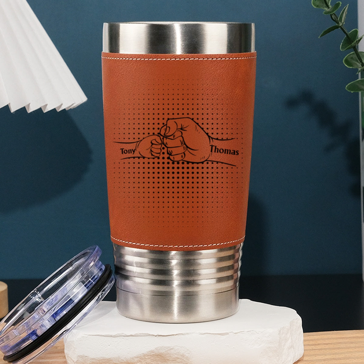 Custom Father's Day Birthday Gifts For Dad • Love My Dad - Personalized Leather Tumbler