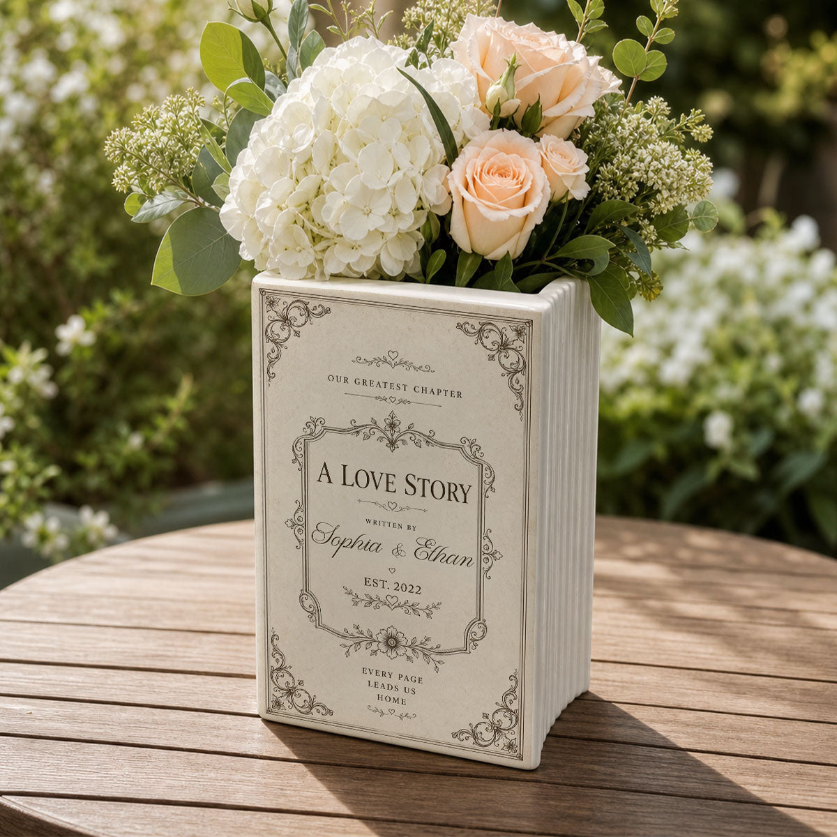 A New Chapter Begins With You - Personalized Ceramic Book Vase