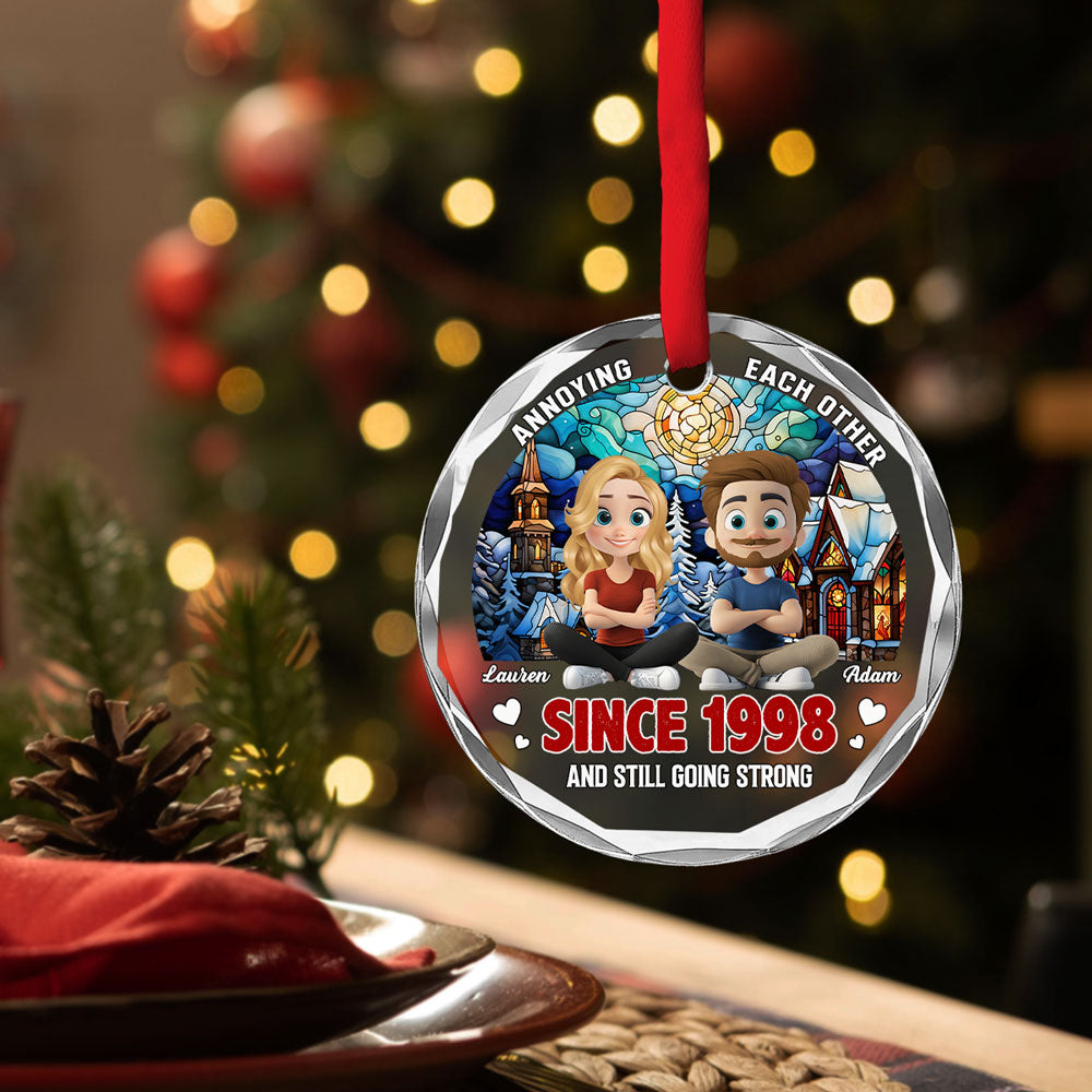 Custom Keepsake Christmas Ornament •  Love You Forever - Personalized Glass Ornament