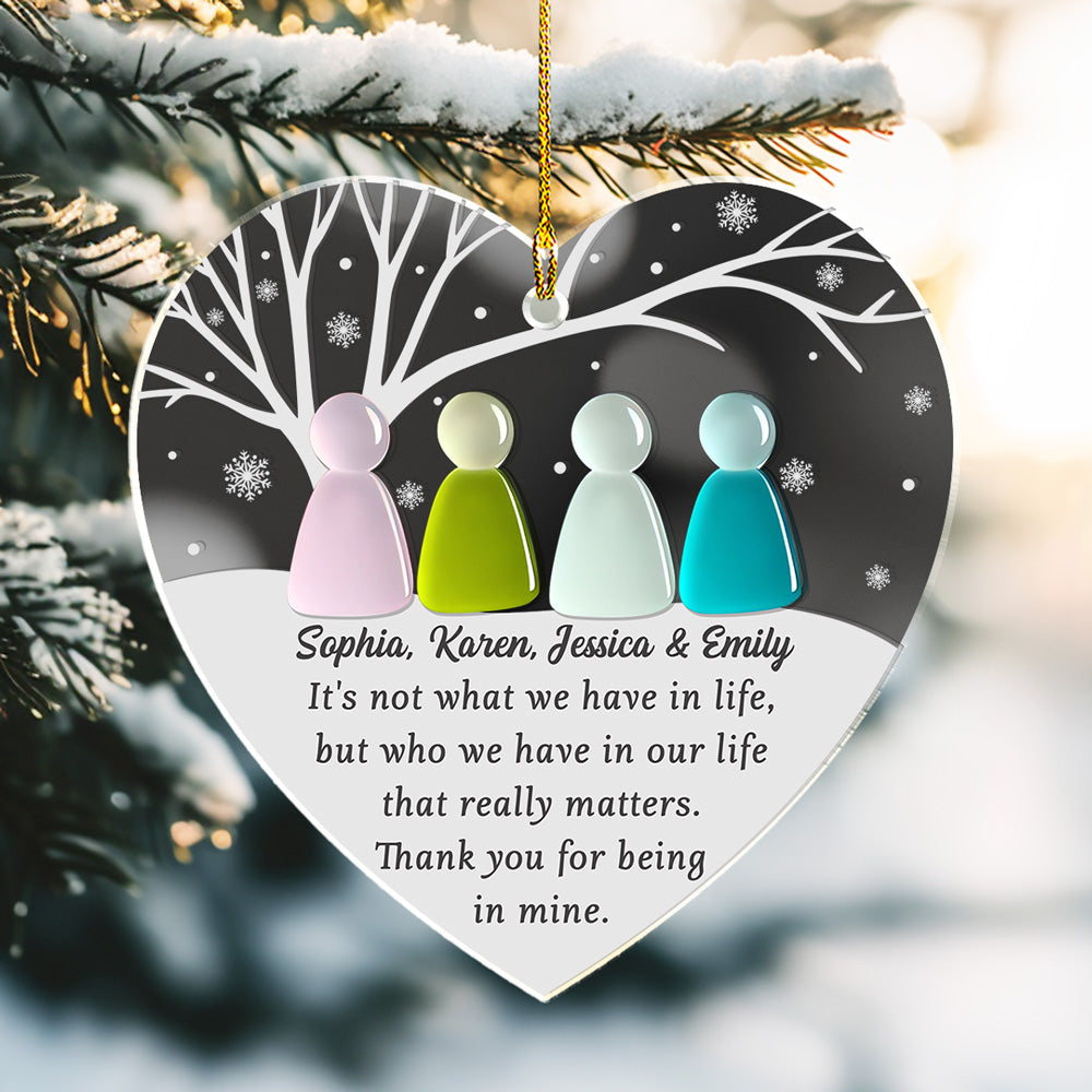 Custom Friendship Christmas Ornament, Best Friend Gift •  Sea Glass Friendship - Personalized Mirrored Acrylic Ornament