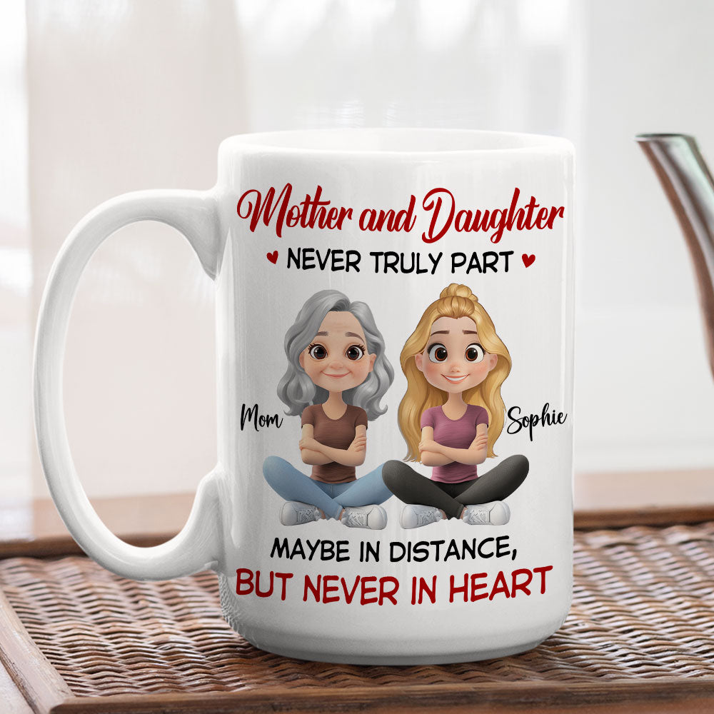 Custom Mother's Day Gift for Mom & Grandma • Never Truly Part - Personalized Coffee Mug