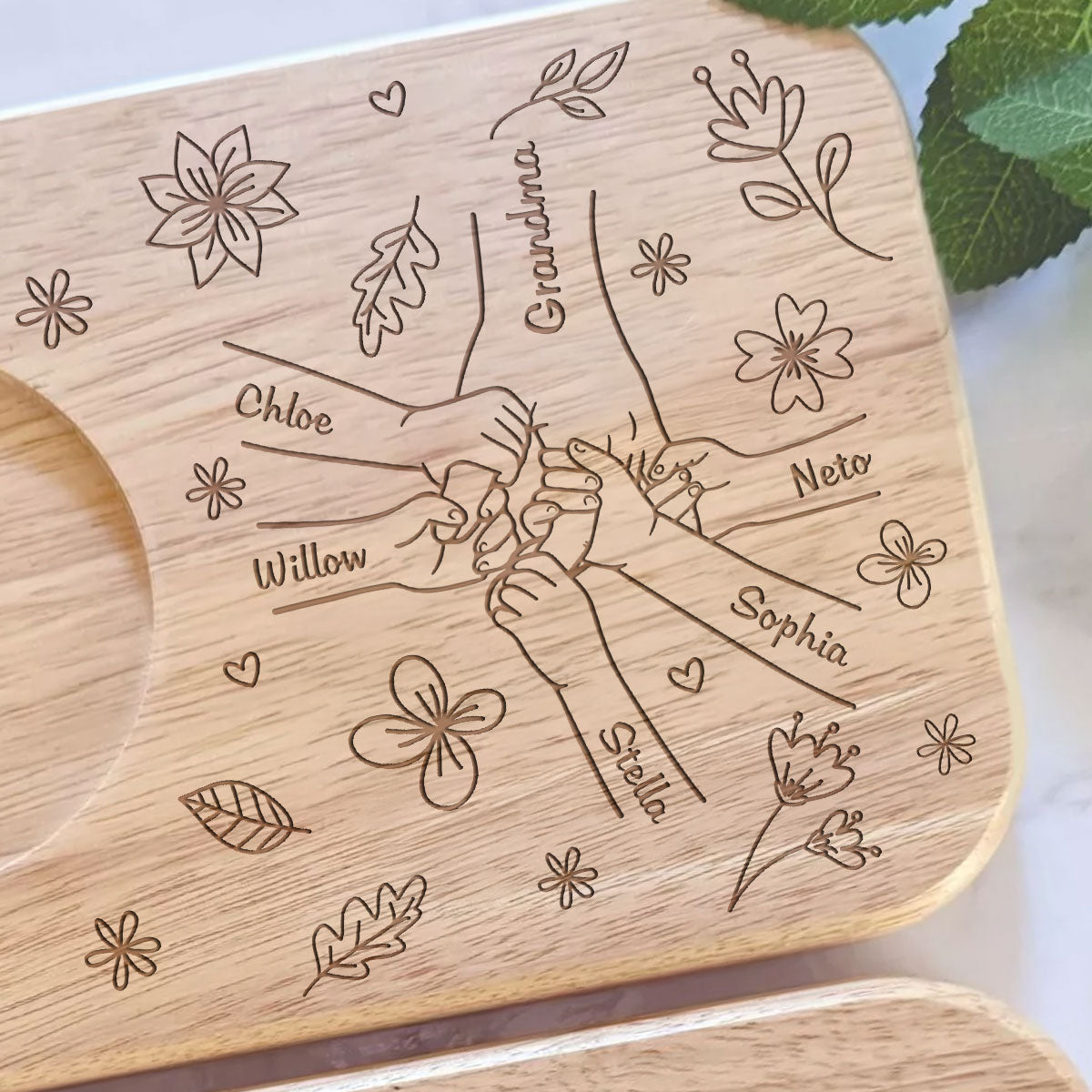 You Hold Our Hands, Also Our Hearts - Personalized Wooden Treat Board