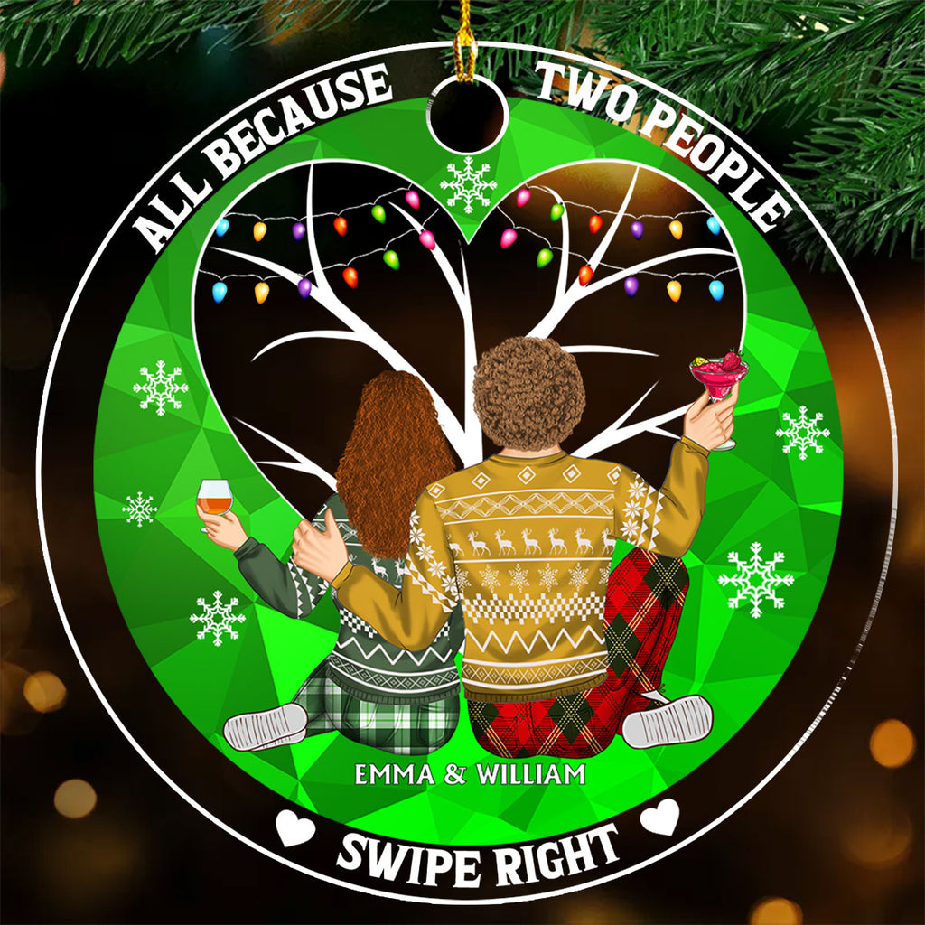 Custom Couple Christmas Ornament, Anniversary Gift •  Of All The Weird Things - Personalized Acrylic Ornament