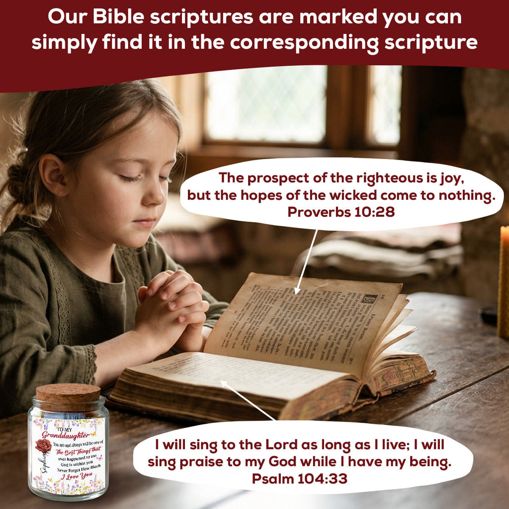 To My Granddaughter - Personalized Custom Bible Verses Jar