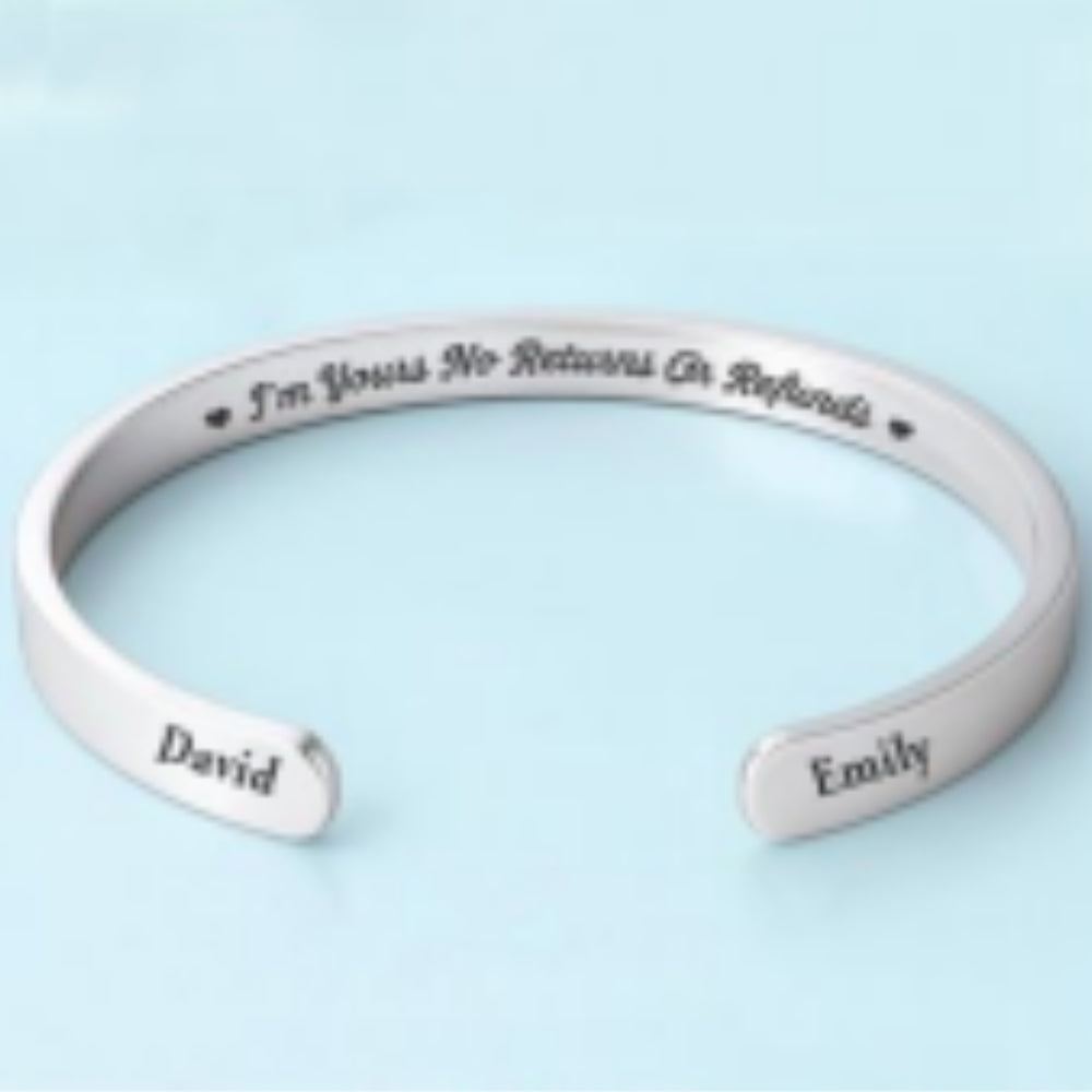 No Returns Or Refunds - Personalized Bracelet Cuff