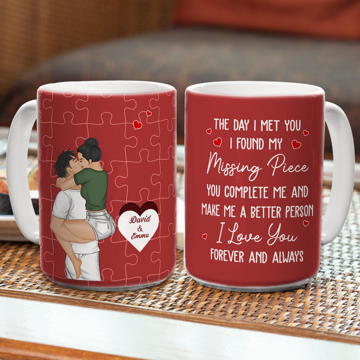 Custom Anniversary Keepsake Gifts For Couple • I Found My Missing Piece - Personalized Coffee Mug