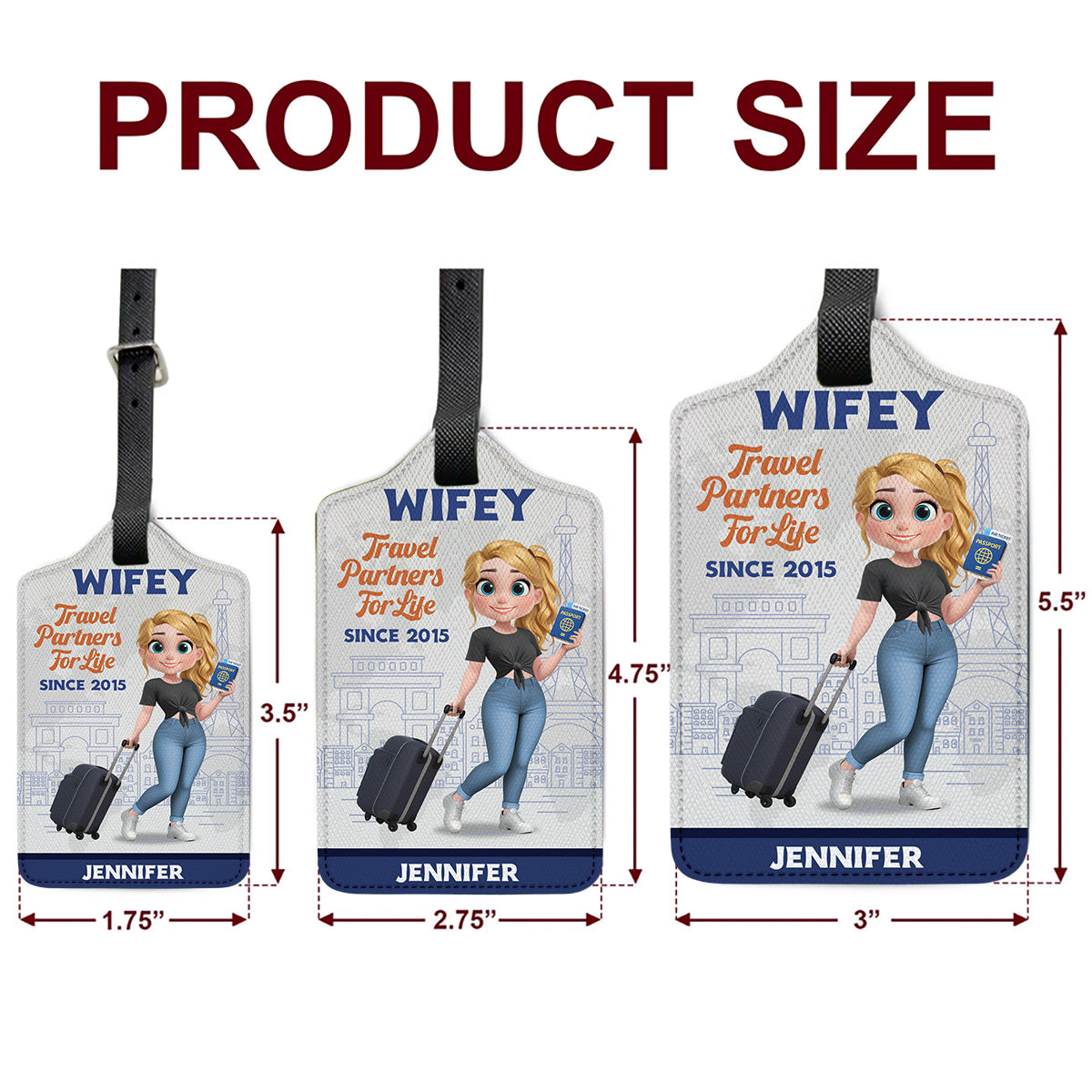 Traveling Couple Cartoonize - Personalized Luggage Tag
