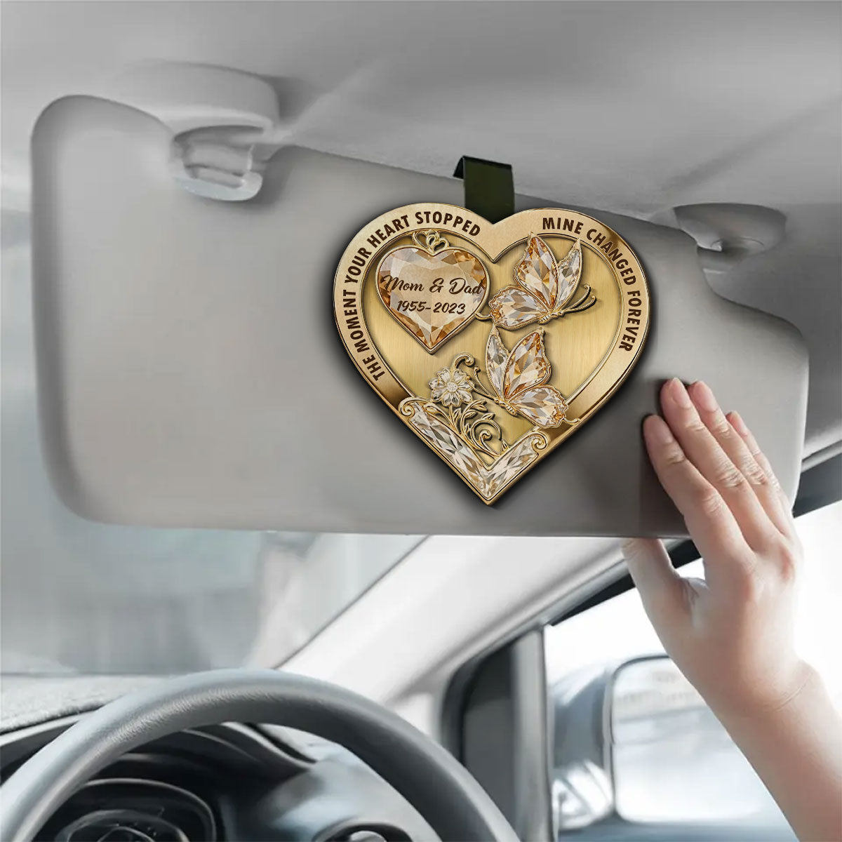 The Moment My Heart Changed Forever - Personalized Car Visor Clip