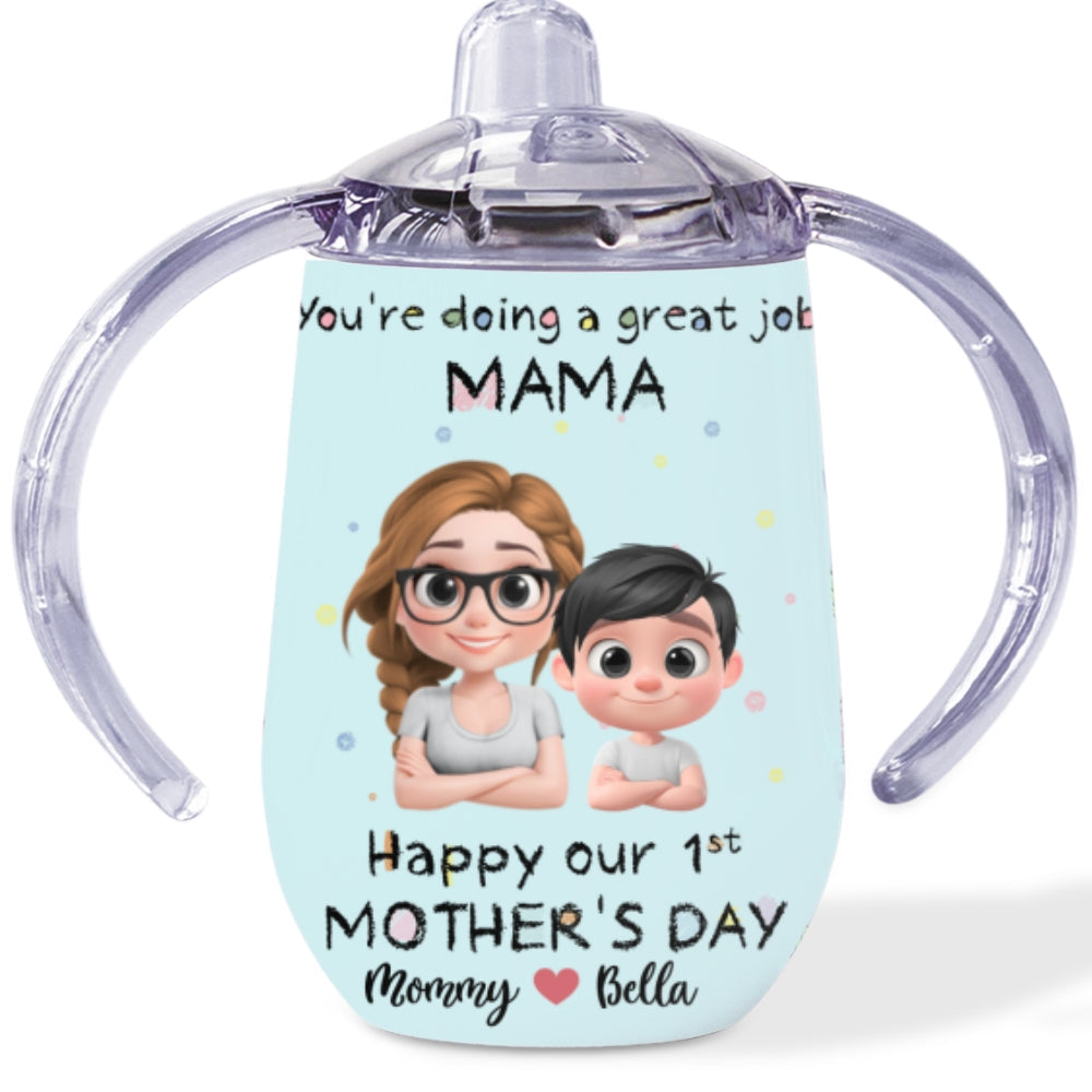 You're Doing A Great Job - Personalized Sippy Cup With Handles