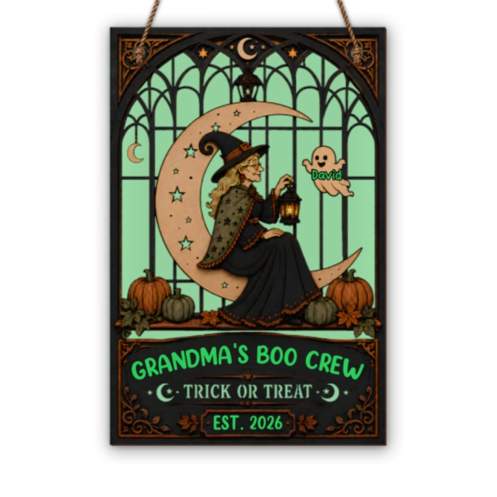 Boo Crew - Personalized Luminous 2-Layered Wood Sign