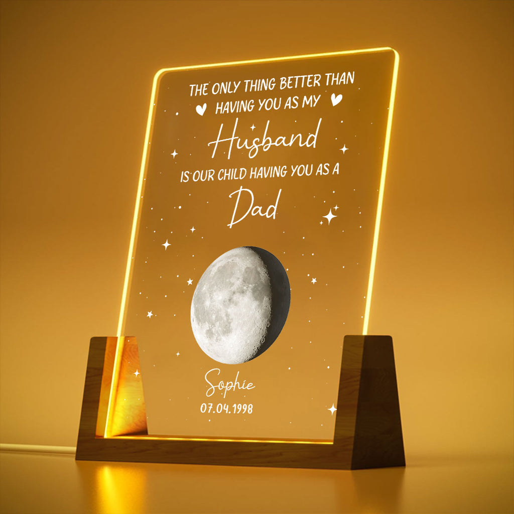 Custom Father's Day Gift for Dad Grandpa • A Great Father - Personalized Night Light