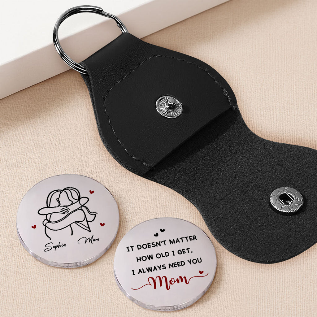 Custom Mom Coin Keychain, Mother's Day Birthday Keepsake • I Always Need You Mom - Personalized Pocket Hug