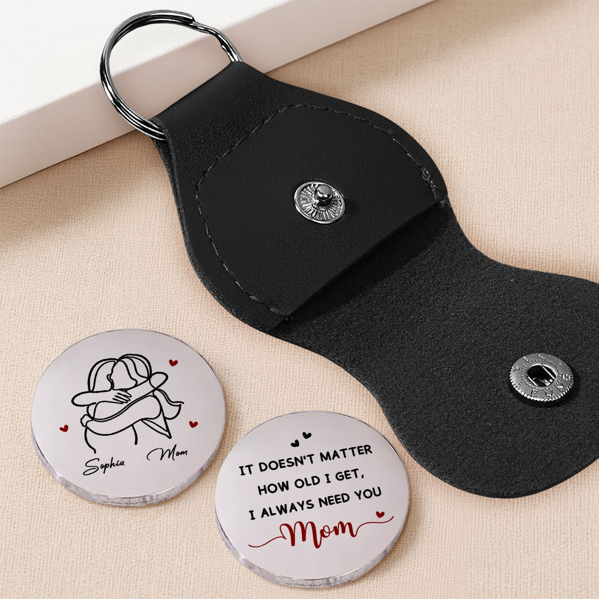 Custom Mom Coin Keychain, Mother's Day Birthday Keepsake • I Always Need You Mom - Personalized Pocket Hug