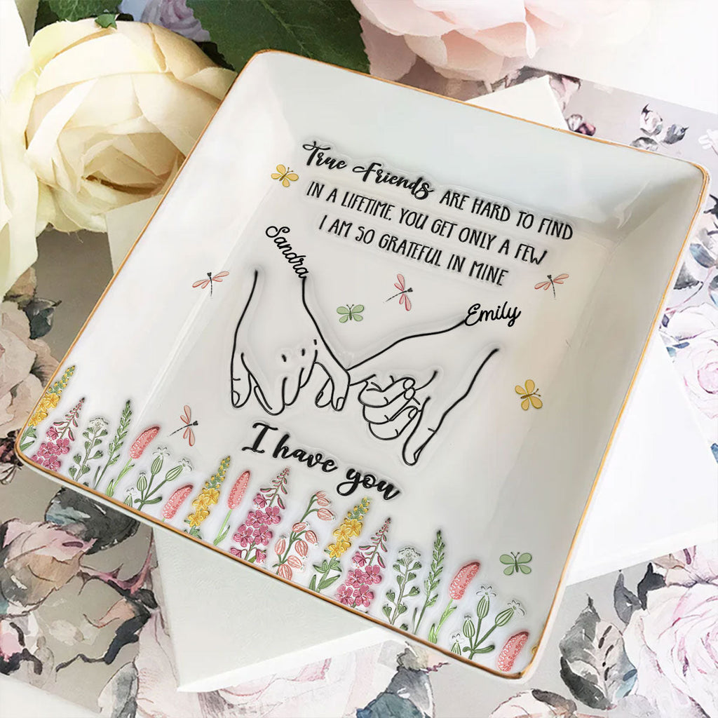 Custom Bestie Trinket Dish, Birthday Christmas Gift For Best Friend • I Am So Grateful - Personalized Jewelry Dish