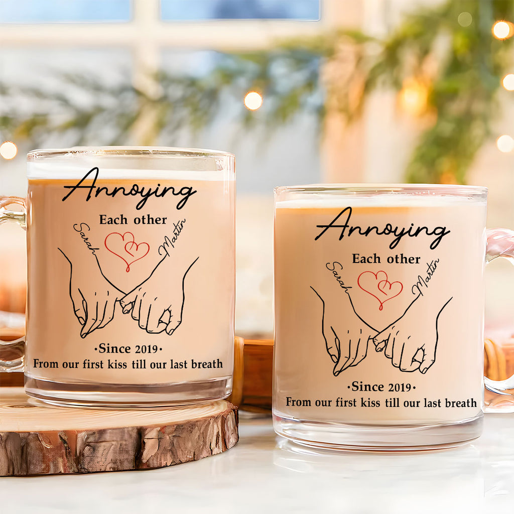 Custom Anniversary Keepsake Gifts For Couple • Till Our Last Breath - Personalized Glass Mug