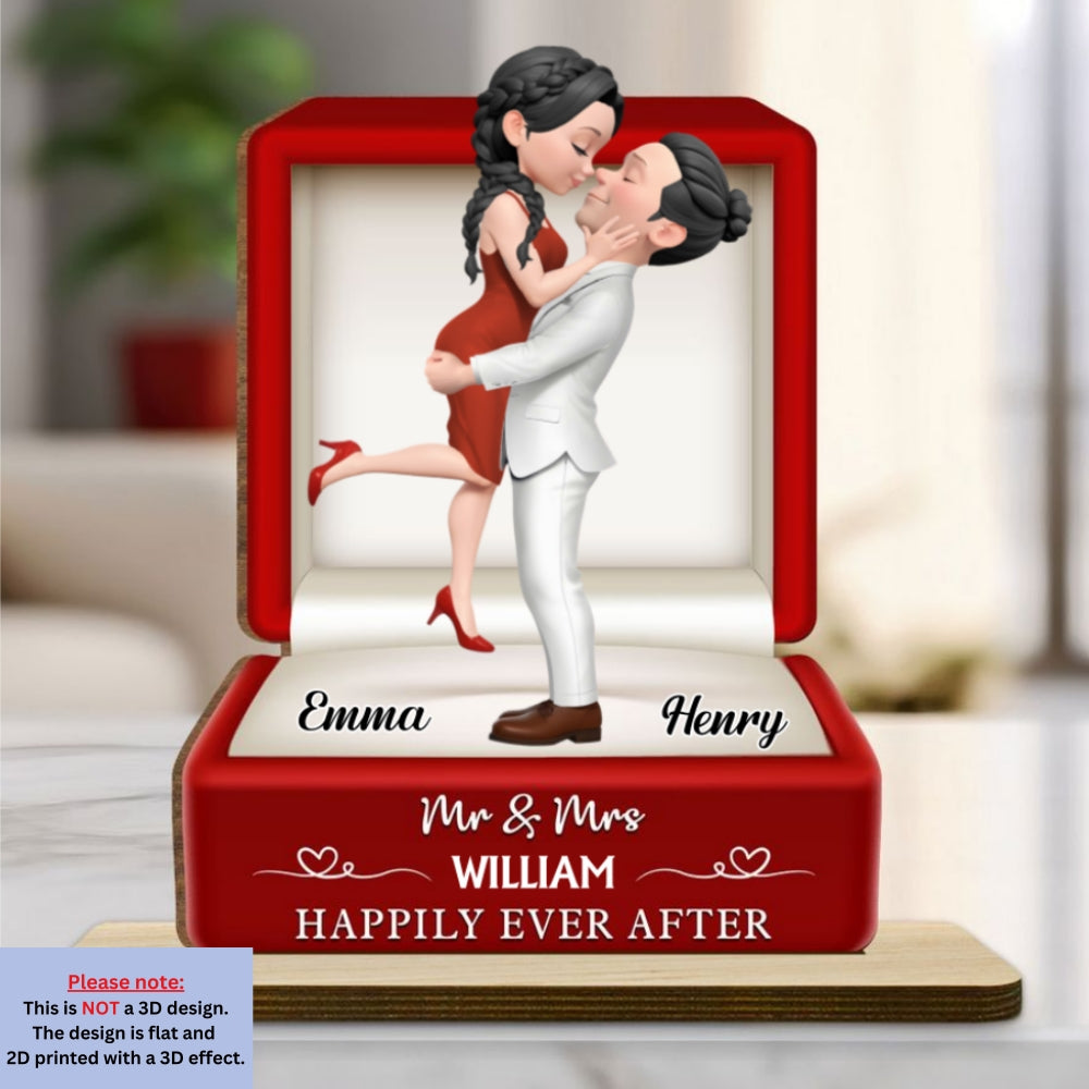 Custom Couple's Decor, Anniversary & Wedding Gift • The Year We Married - Personalized 2-Layer Wood Plaque With Flat Base