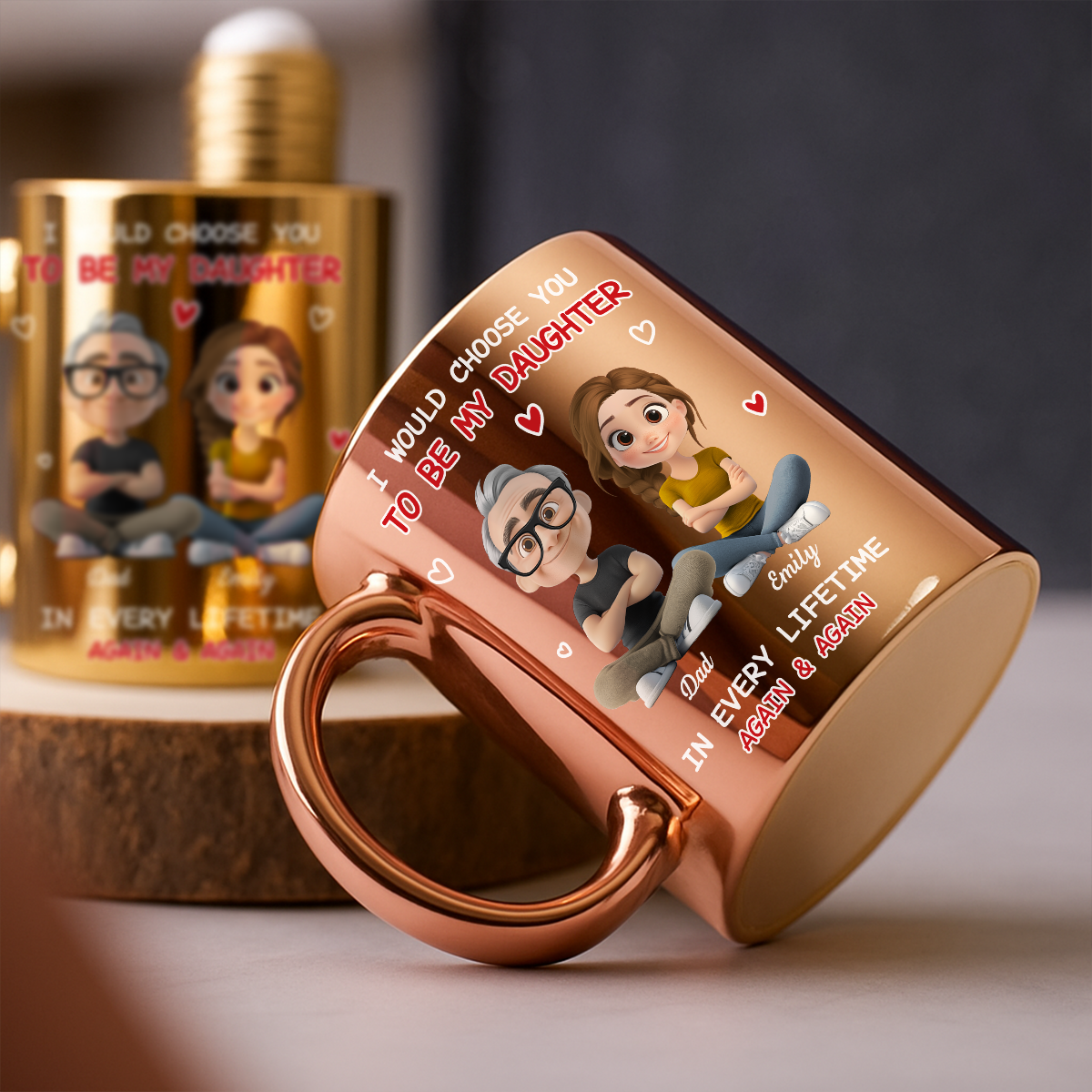Custom Christmas & Birthday Gift for Daughter • Always Choose You - Personalized Metallic Mug