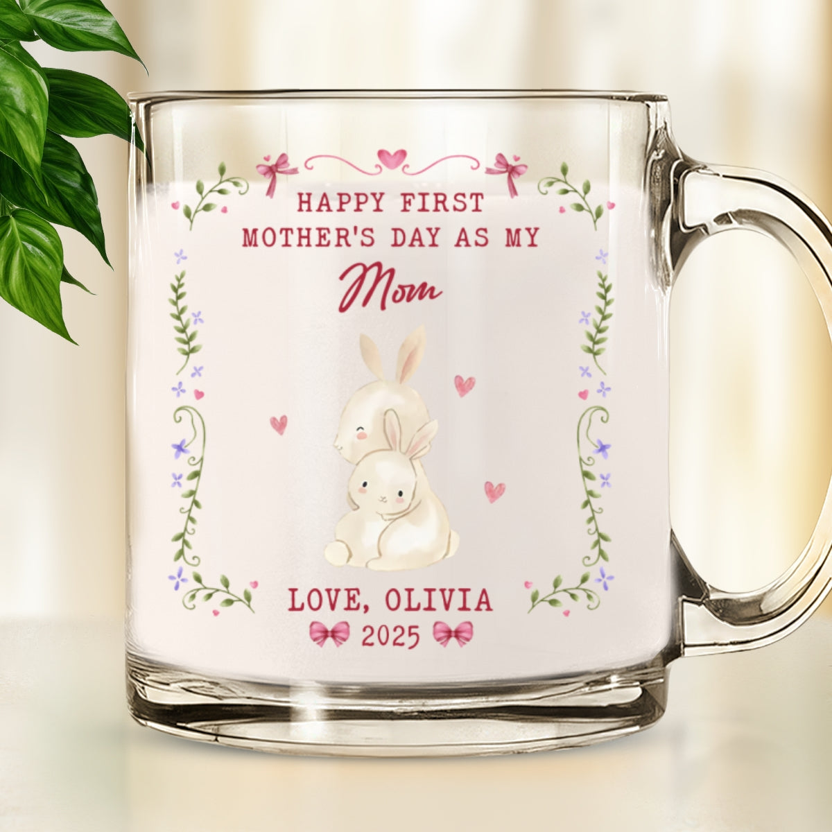 Custom First Mother's Day, Christmas Gift for New Mom • Special Day For Mommy - Personalized Glass Mug