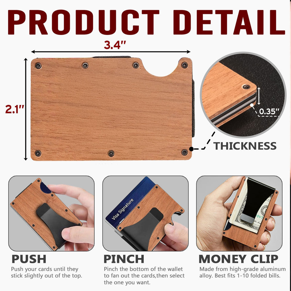 The Best Dad Ever - Personalized Engraved Wooden Card Holder