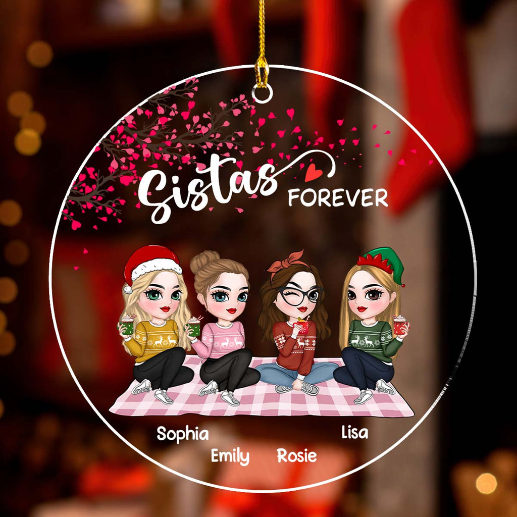 Custom Friendship Christmas Ornament, Best Friend Gift •  Forever Bestie - Personalized Acrylic Ornament