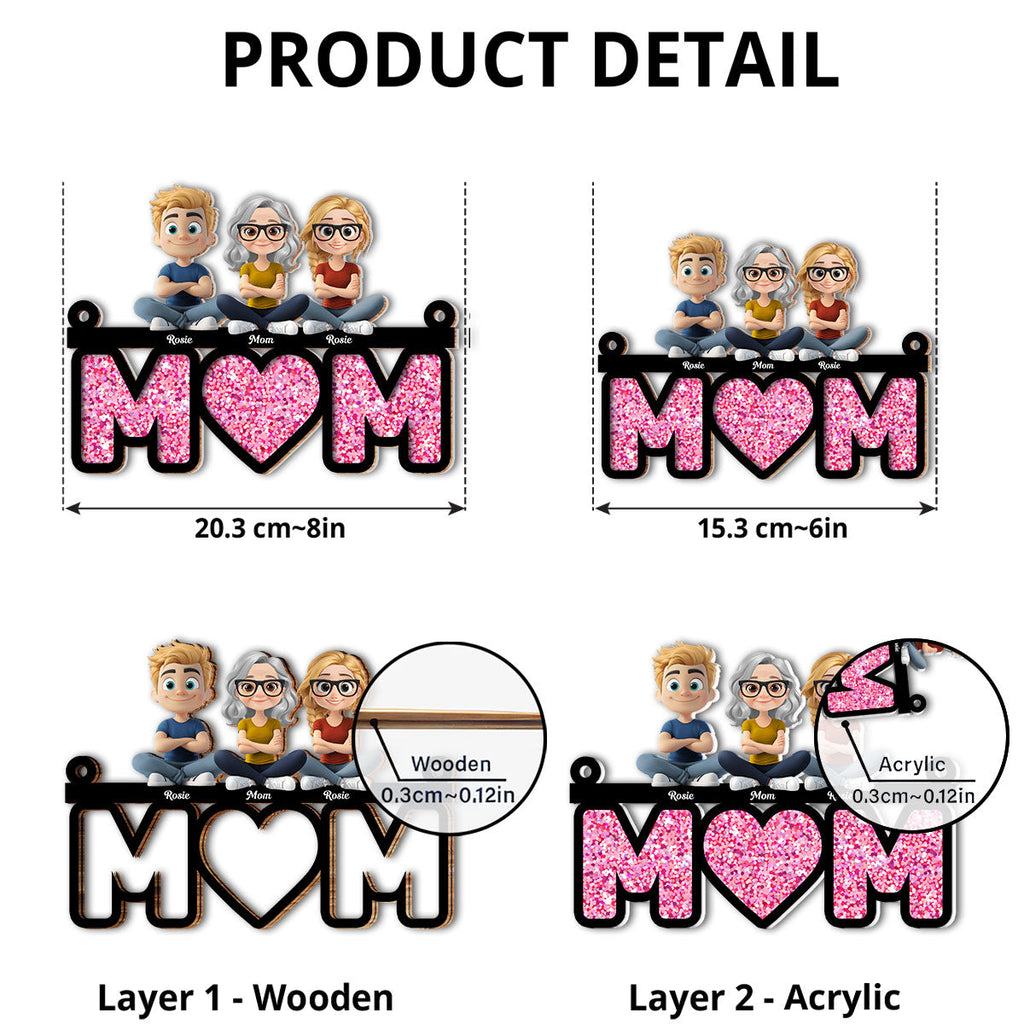 Custom Hanging Decor for Mom Daughter, Mother's Day Birthday Gifts • We Love You Mom - Personalized Suncatcher