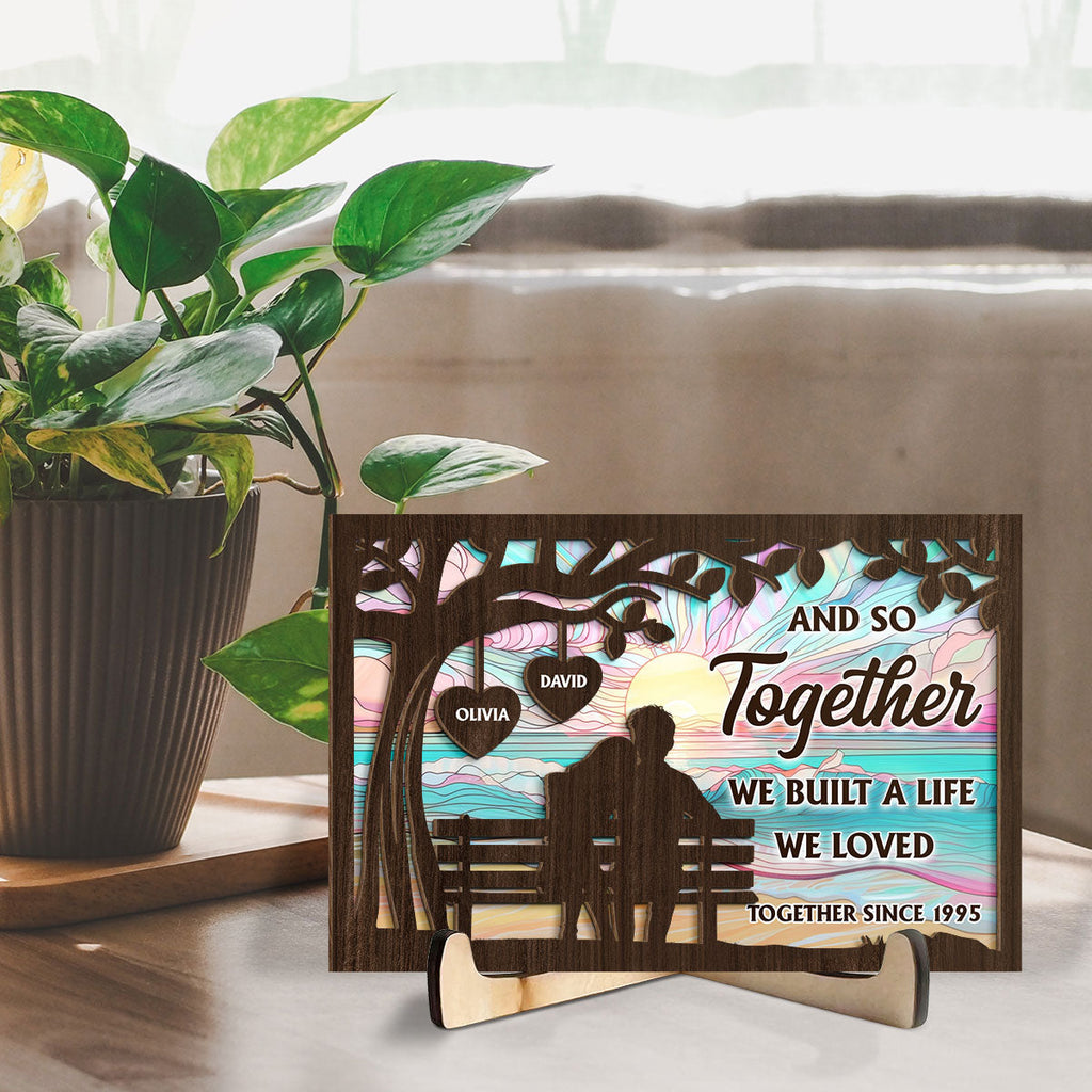 Custom Couple's Decor, Anniversary & Wedding Gift • Built A Life - Personalized Wooden Plaque