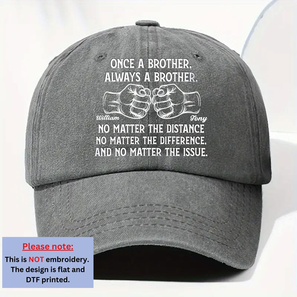 Soulmate Best Friend - Personalized Vintage Washed Denim Cap