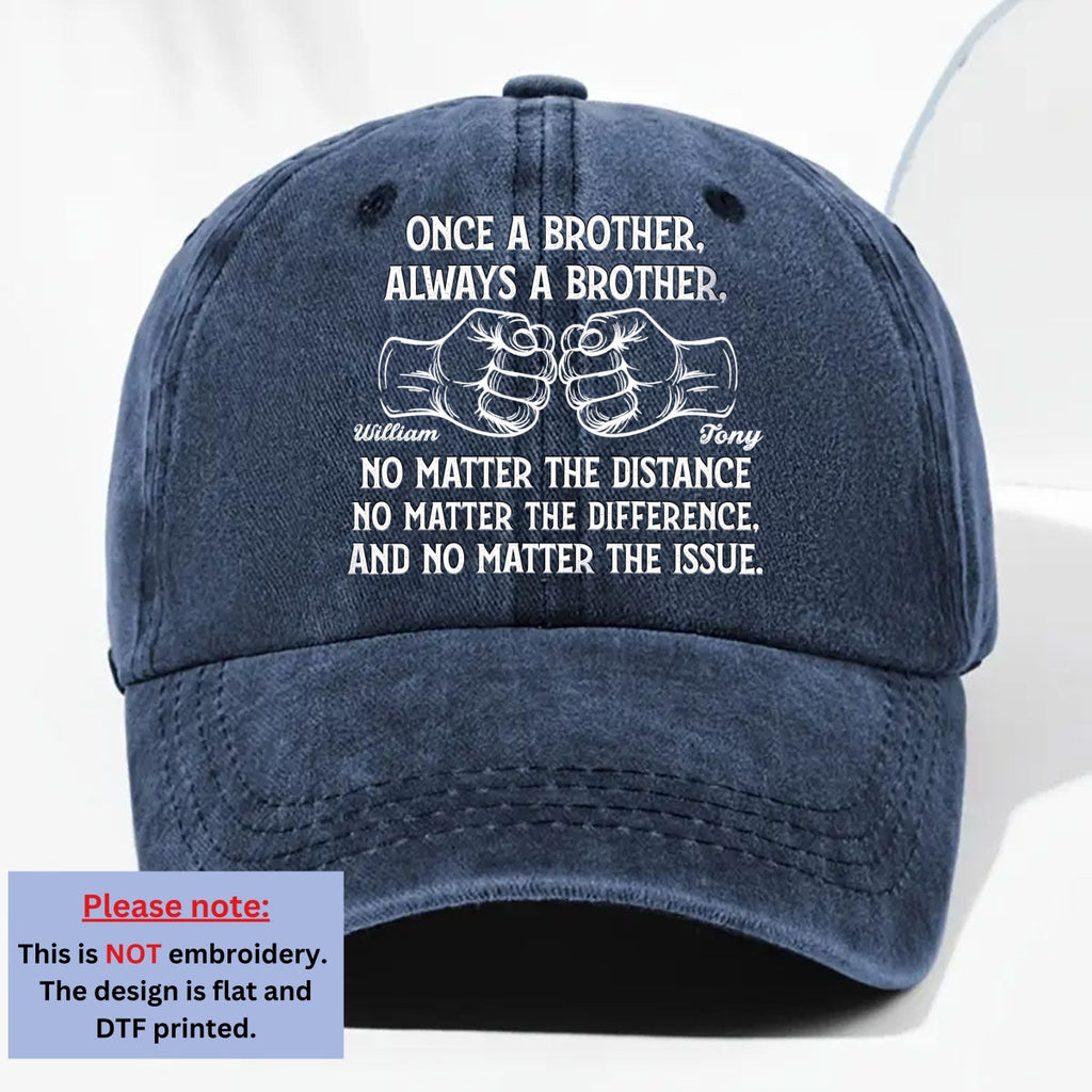 Soulmate Best Friend - Personalized Vintage Washed Denim Cap