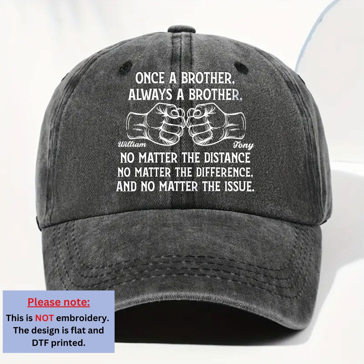Soulmate Best Friend - Personalized Vintage Washed Denim Cap