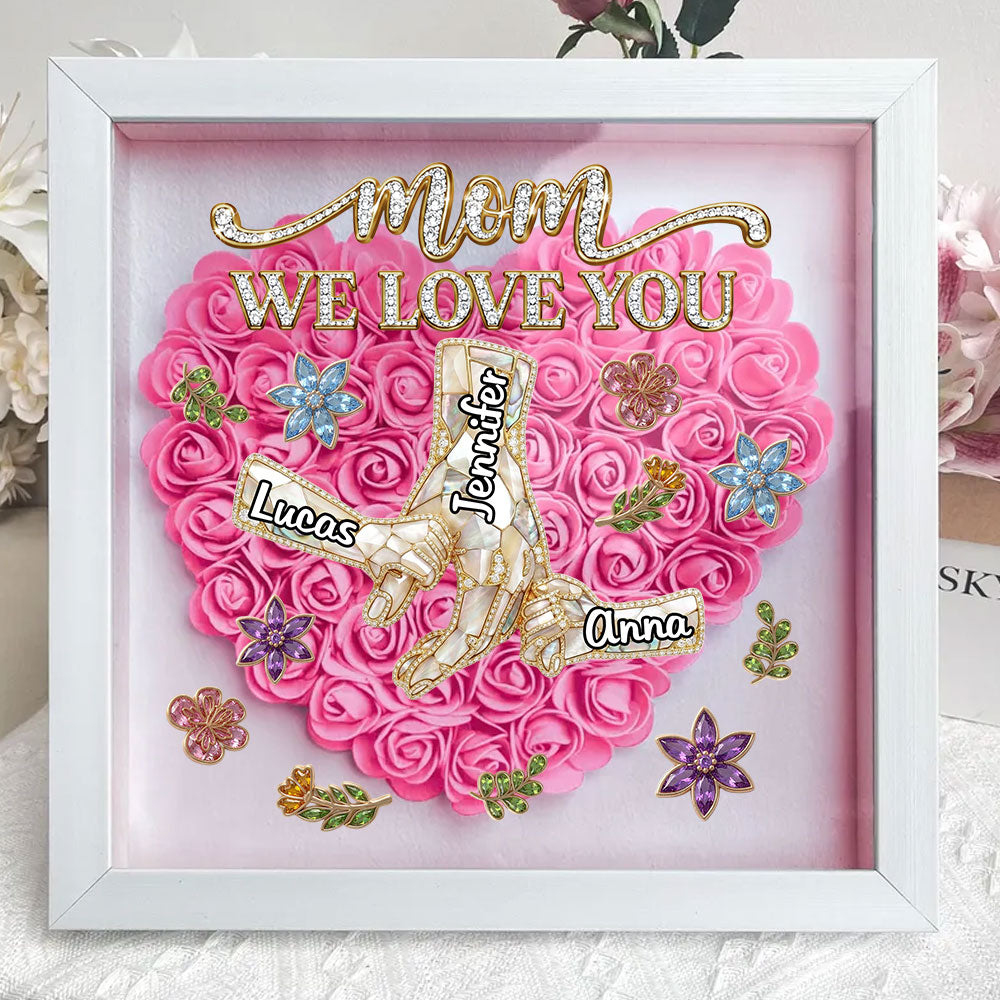Love You Mom - Personalized Flower Shadow Box