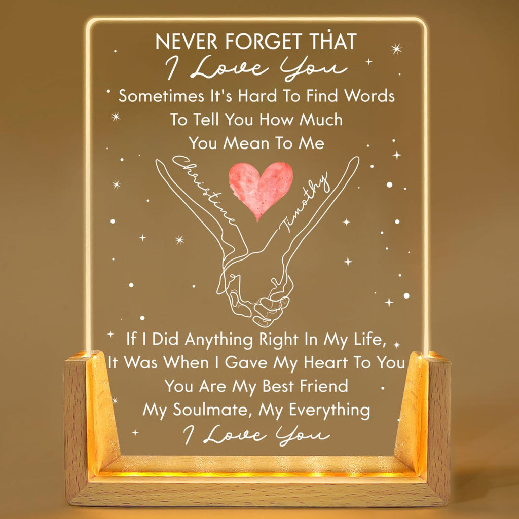 Custom Couple Gift for Anniversary, Valentine's Day, Christmas • My Soulmate - Personalized Night Light
