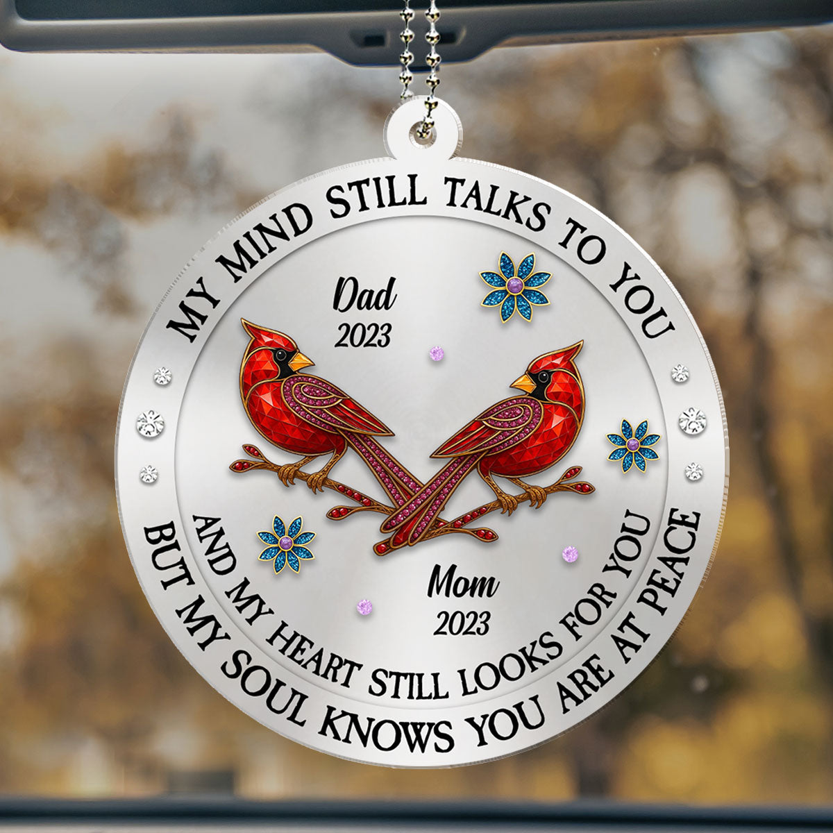 My Mind My Heart My Soul Memorial - Personalized Car Ornament