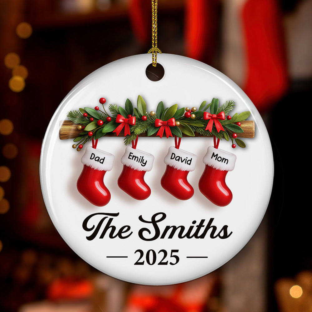 Custom Family Ornament, Christmas Gift for Family Members •  Family Christmas - Personalized Ceramic Ornament
