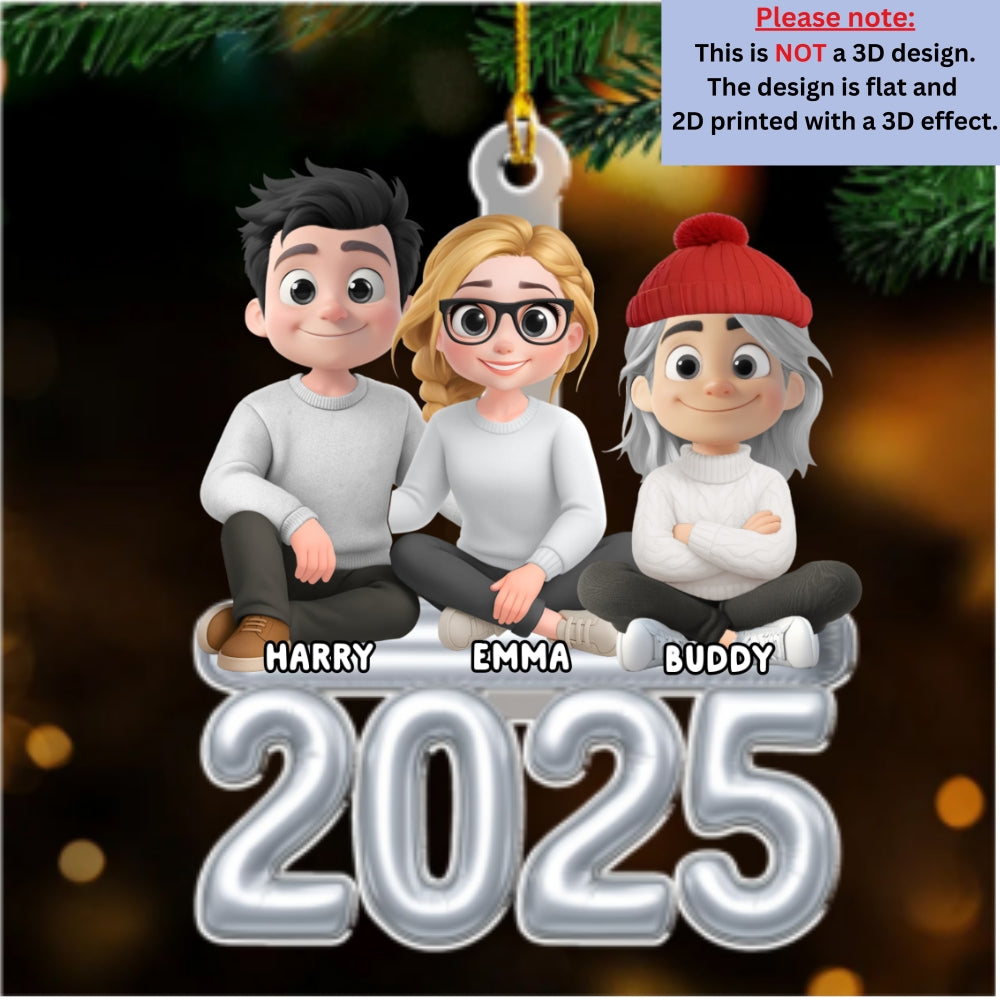 Custom Family Ornament, Christmas Gift for Family Members •  Us And Our Lovely Children - Personalized Acrylic Ornament