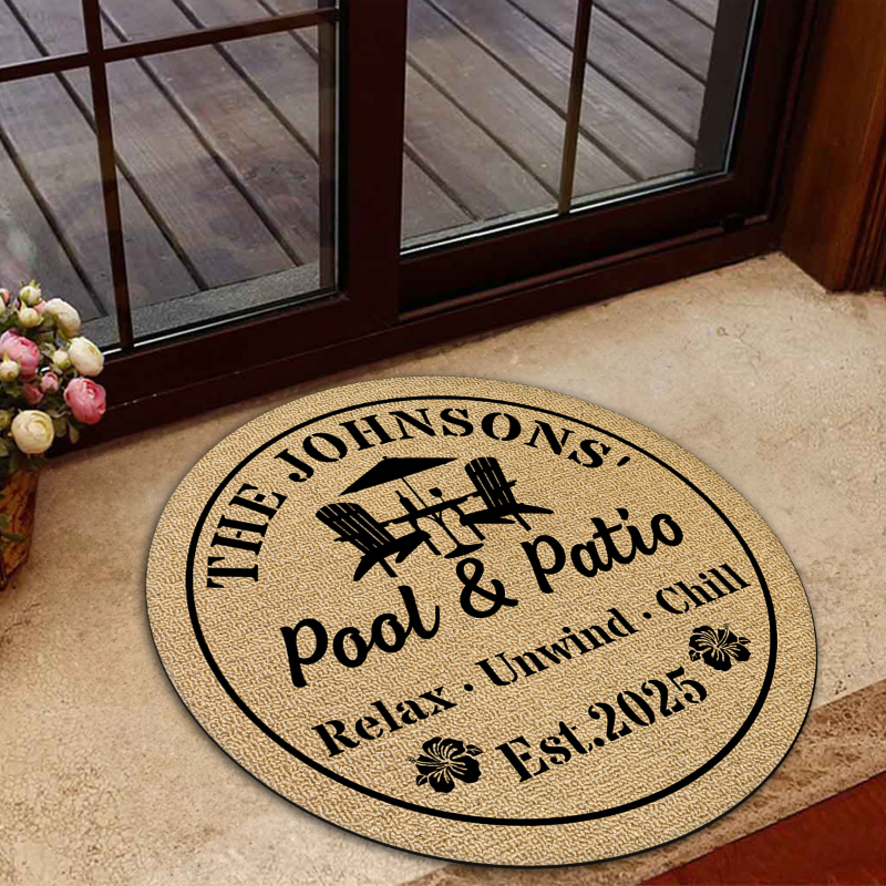 Welcome To Our Backyard Oasis - Personalized Doormat