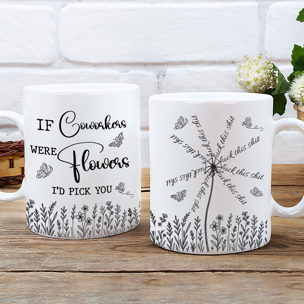 Custom Coworker, Christmas & Birthday Team Appreciation Gift • This Flower Swears In Whispers - Personalized Coffee Mug