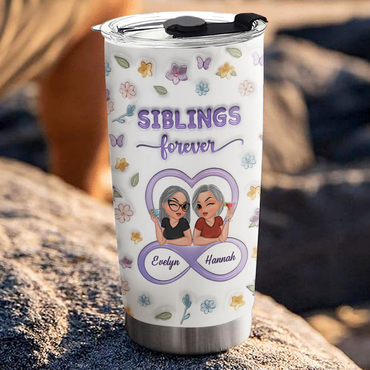 Custom Christmas Birthday Gifts For Best Friend • Besties Forever Version 3 - Personalized 3D Inflated Effect Tumbler
