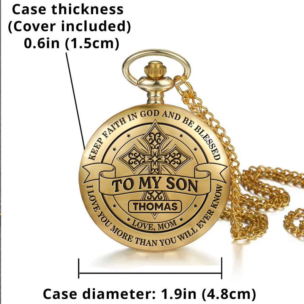 Blessings And Love From Mom - Personalized Pocket Watch