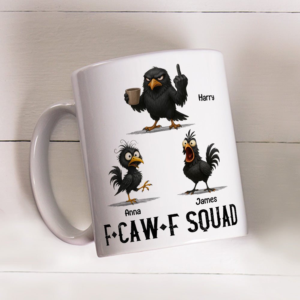 Custom Coworker, Christmas & Birthday Team Appreciation Gift • FCAWF Squad Crow - Personalized Coffee Mug