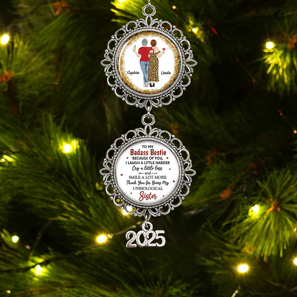 Custom Keepsake Christmas Ornament •  To My Badass Bestie - Personalized Charming Ornament