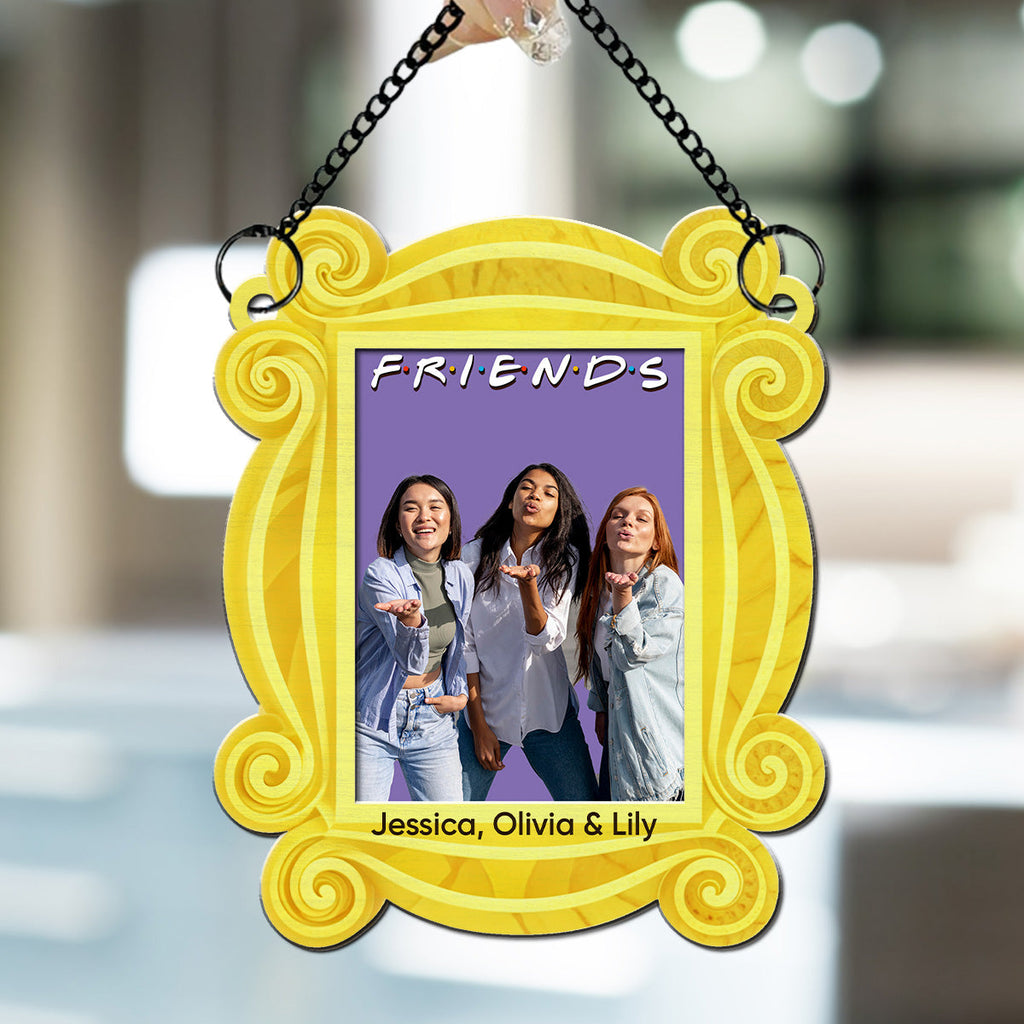 Custom Photo Best Friend Hanging Decor, Friendship Birthday Gifts • Friends Forever Frame Photo - Personalized Suncatcher