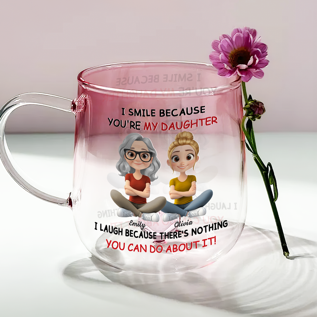 Custom Christmas & Birthday Gift for Daughter • My Daughter - Personalized Pink Gradient Glass Mug