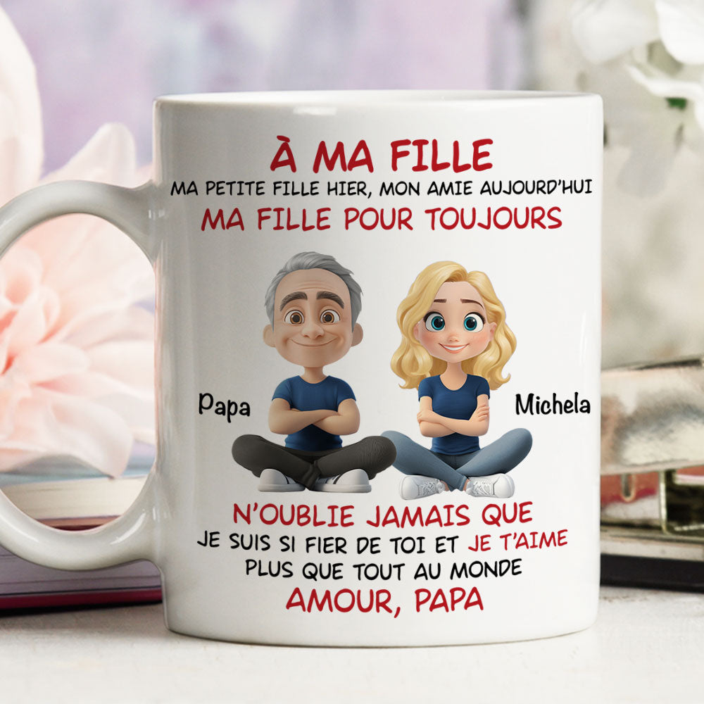 Custom Christmas & Birthday Gift for Daughter • À Ma Fille - Mug Personnalisé