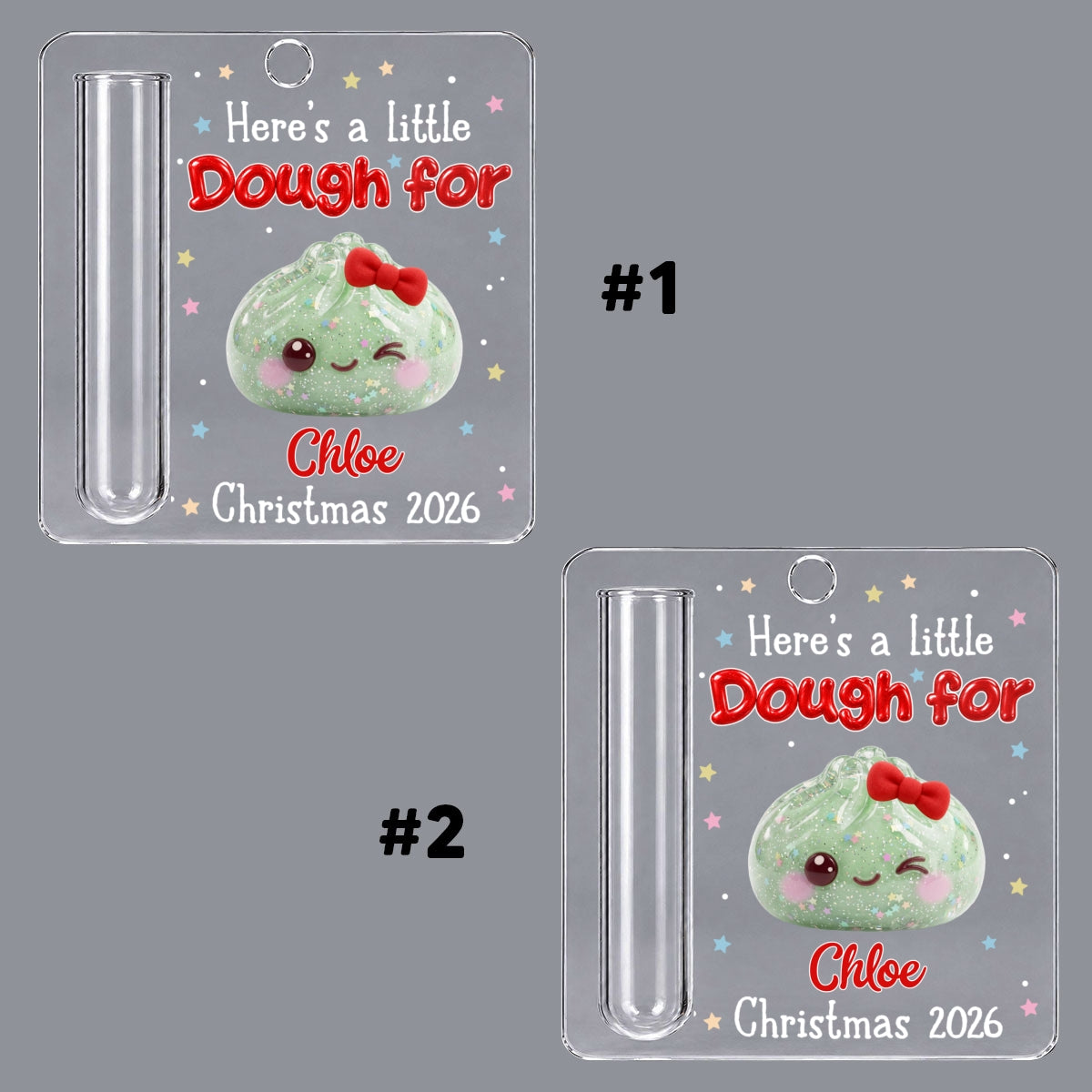Custom Family Ornament, Christmas Gift for Family Members •  Personalized Christmas Dumpling Squishy - Personalized Cash Gift Ornament