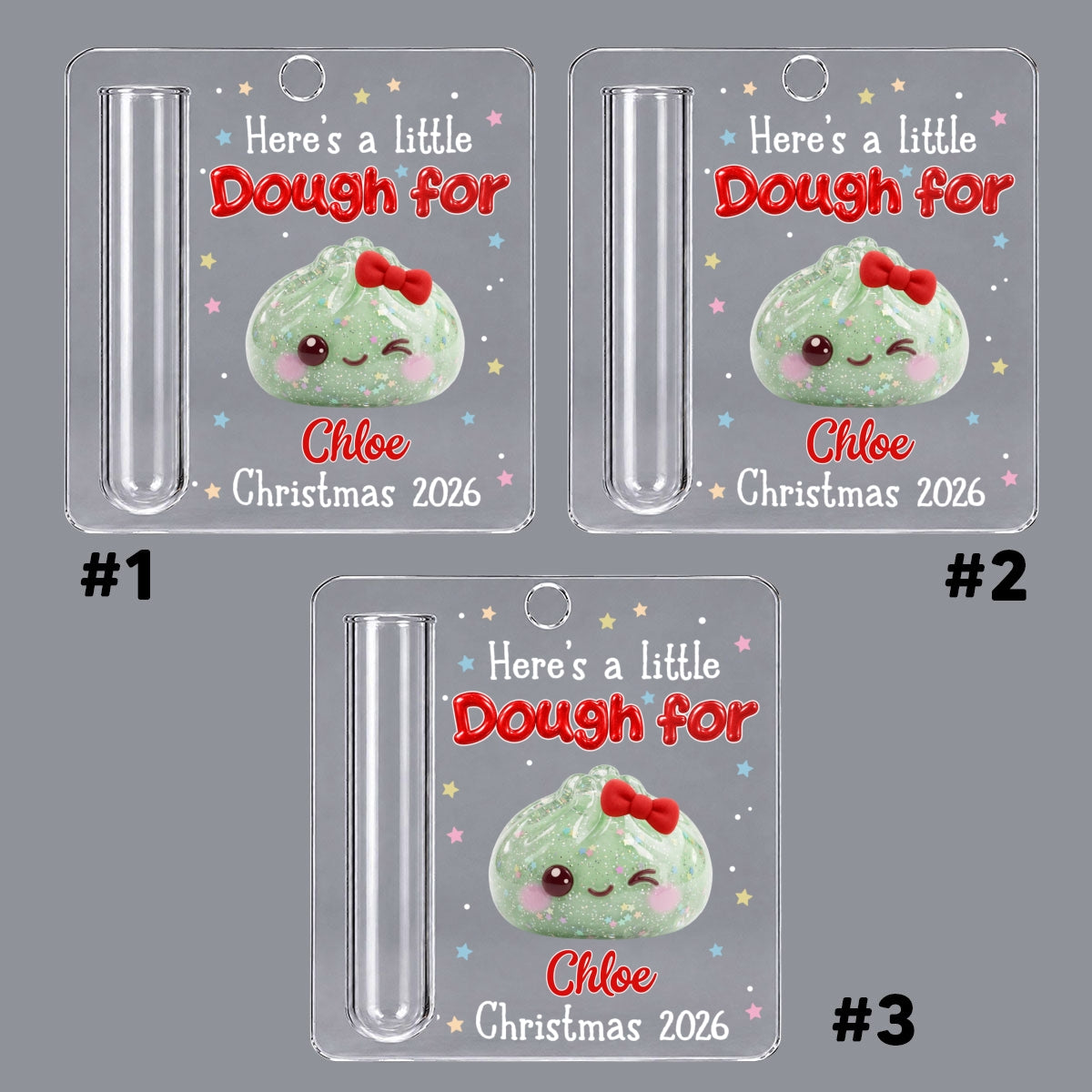 Custom Family Ornament, Christmas Gift for Family Members •  Personalized Christmas Dumpling Squishy - Personalized Cash Gift Ornament