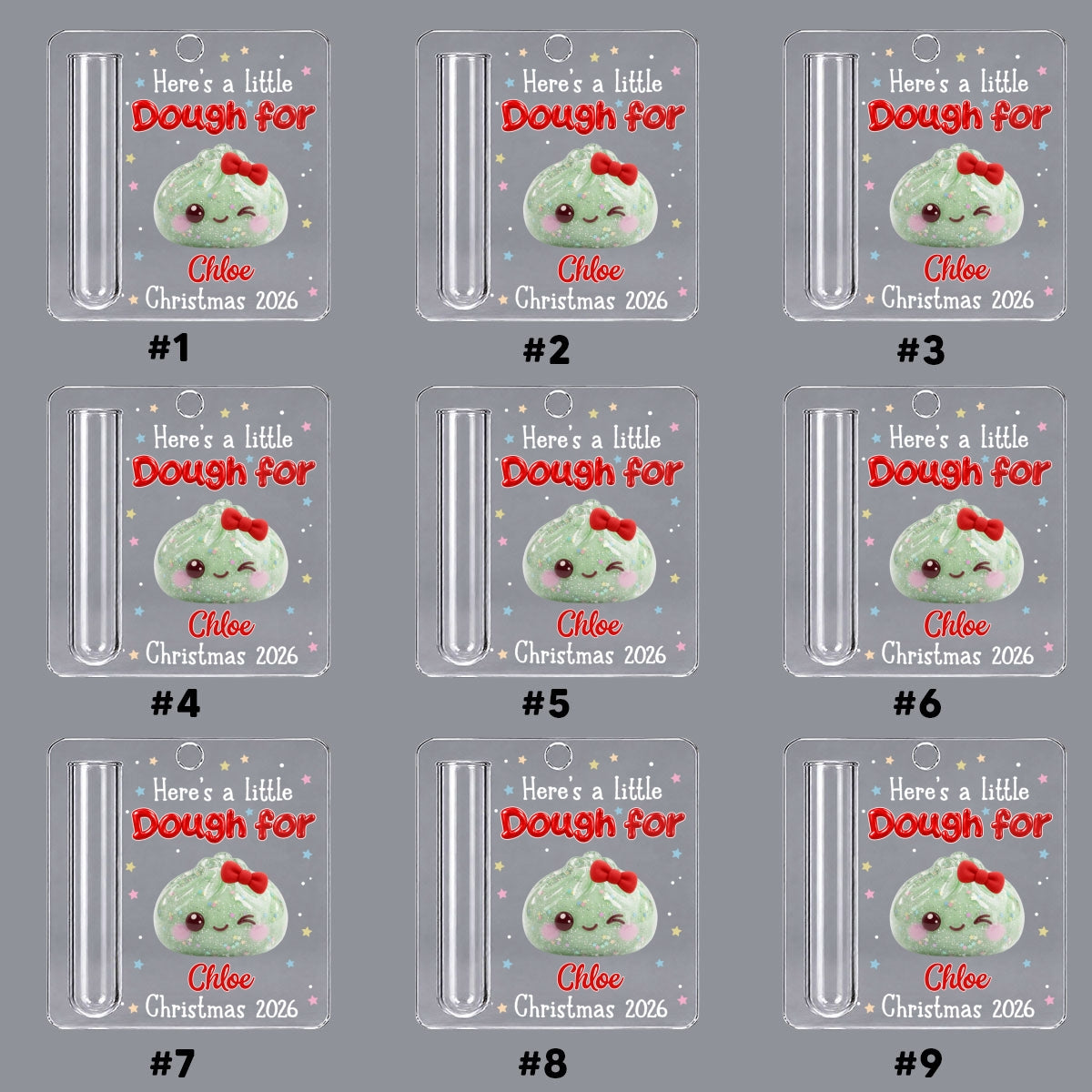 Custom Family Ornament, Christmas Gift for Family Members •  Personalized Christmas Dumpling Squishy - Personalized Cash Gift Ornament