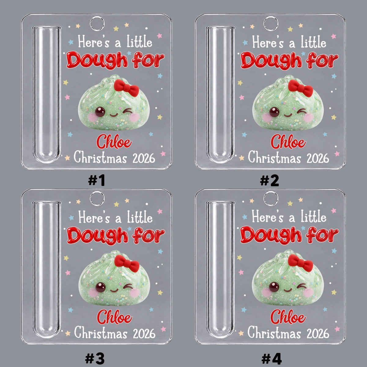 Custom Family Ornament, Christmas Gift for Family Members •  Personalized Christmas Dumpling Squishy - Personalized Cash Gift Ornament