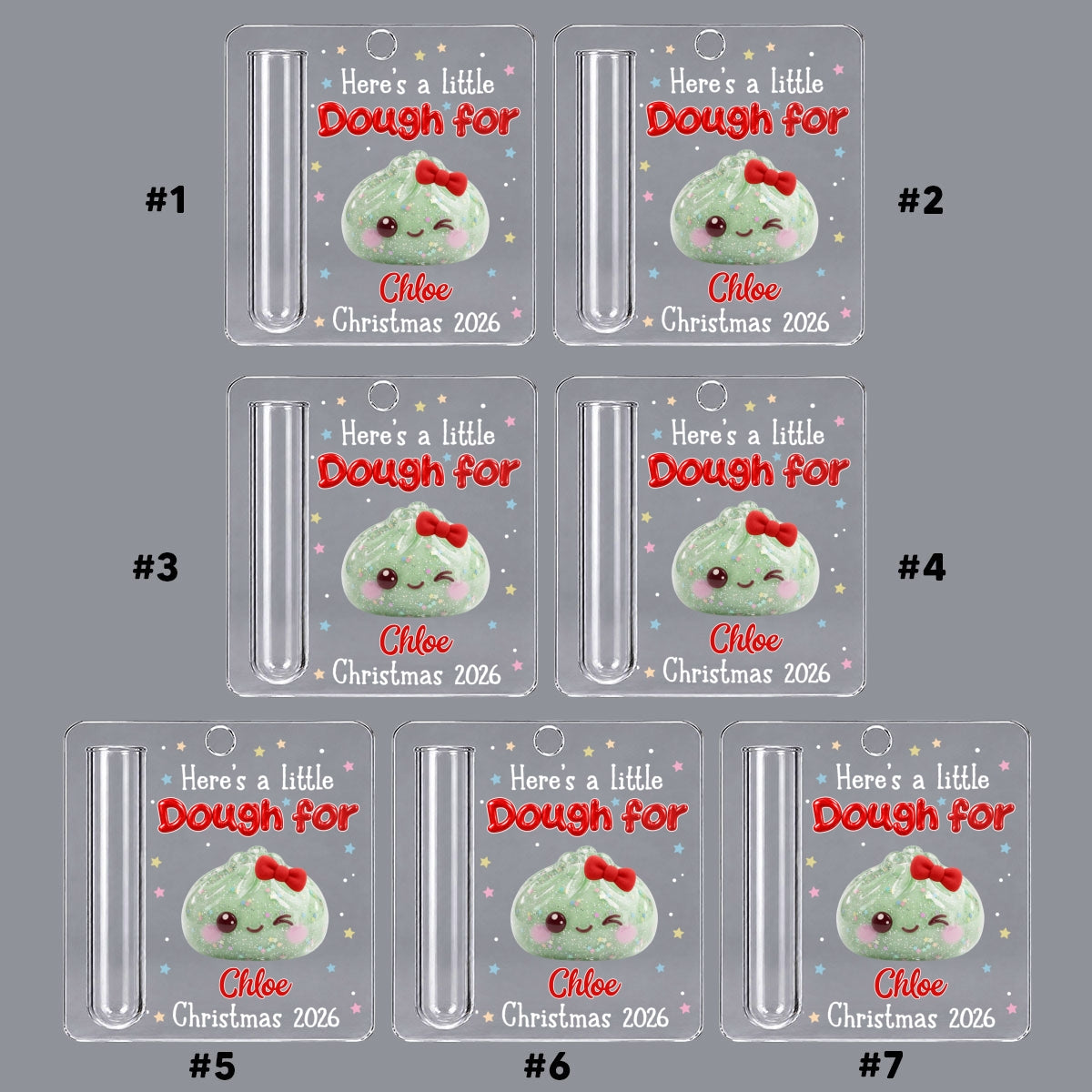 Custom Family Ornament, Christmas Gift for Family Members •  Personalized Christmas Dumpling Squishy - Personalized Cash Gift Ornament