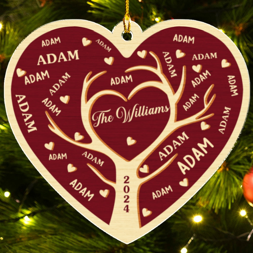 Custom Family Ornament, Christmas Gift for Family Members •  Heart Family - Personalized Acrylic Ornament